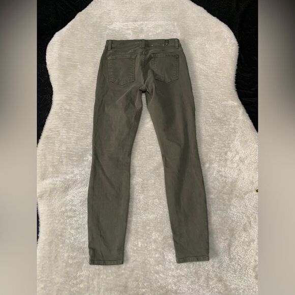 7 For All Mankind Womens Green Denim Skinny Jeans Size 26x27 Mid Rise Pants - Picture 2 of 7